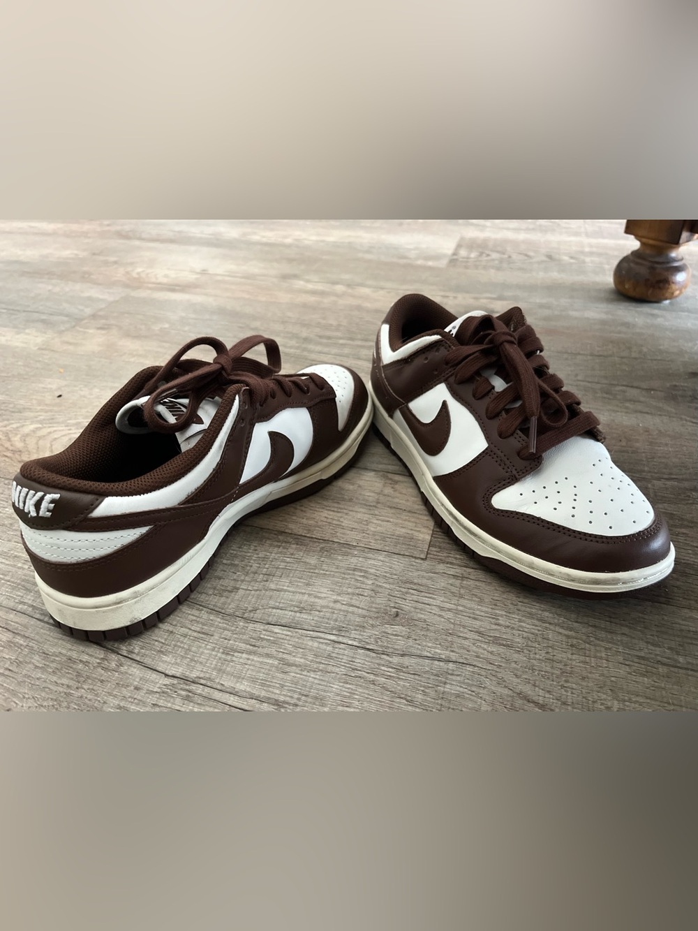 Nike Dunks Brown and White Low-Top Sneakers